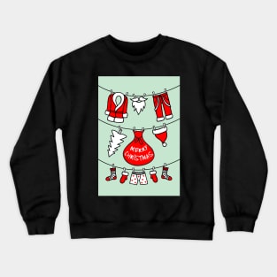 Santa Claus clothesline, Christmas card Crewneck Sweatshirt